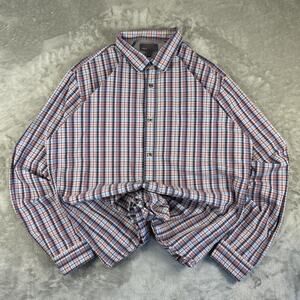 Vince Men’s Classic Fit Plaid Button-up Long-sleeve Shirt Size XL